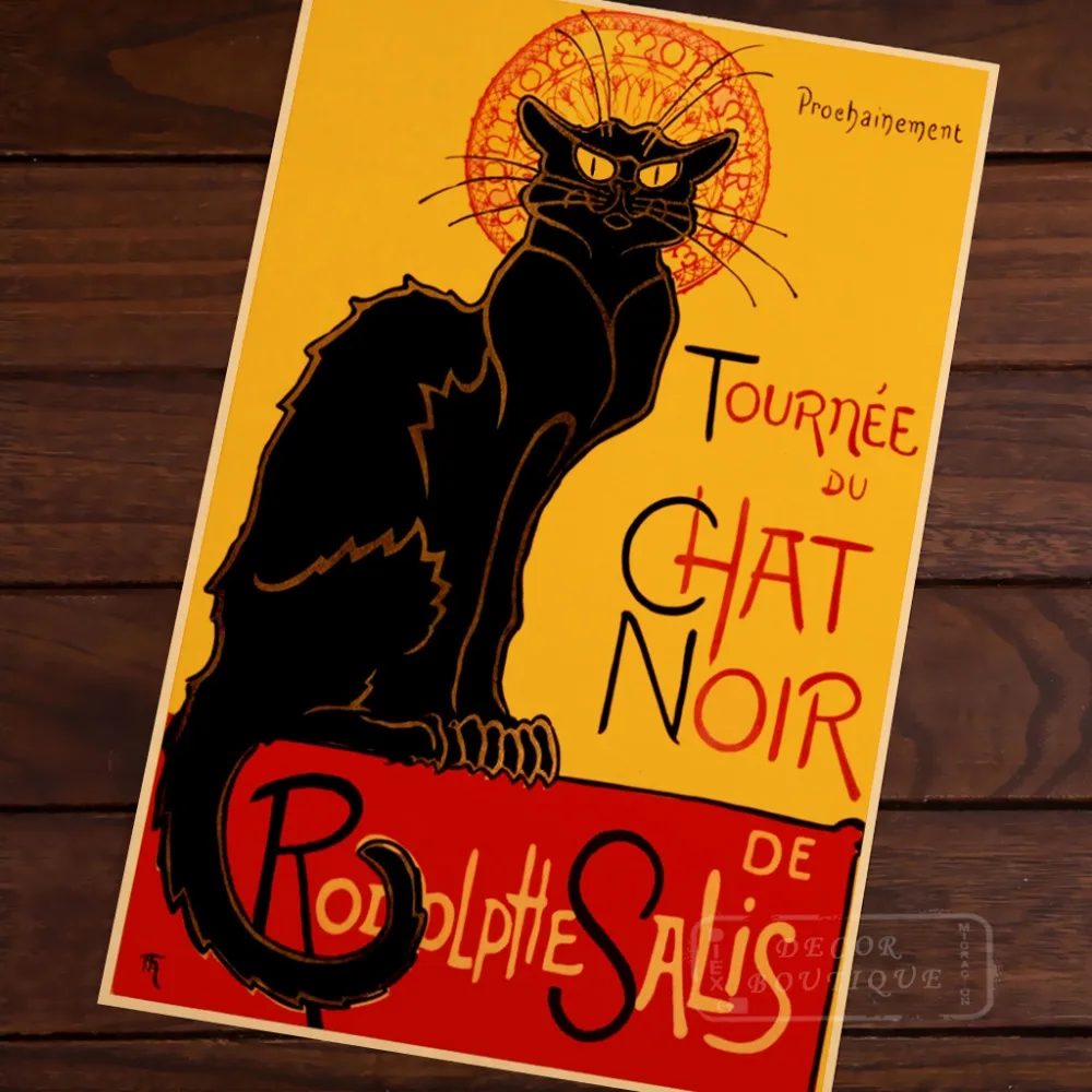 Винтажная декоративная крафт бумага Декор для дома|wall sticker|decorative posterchat noir |