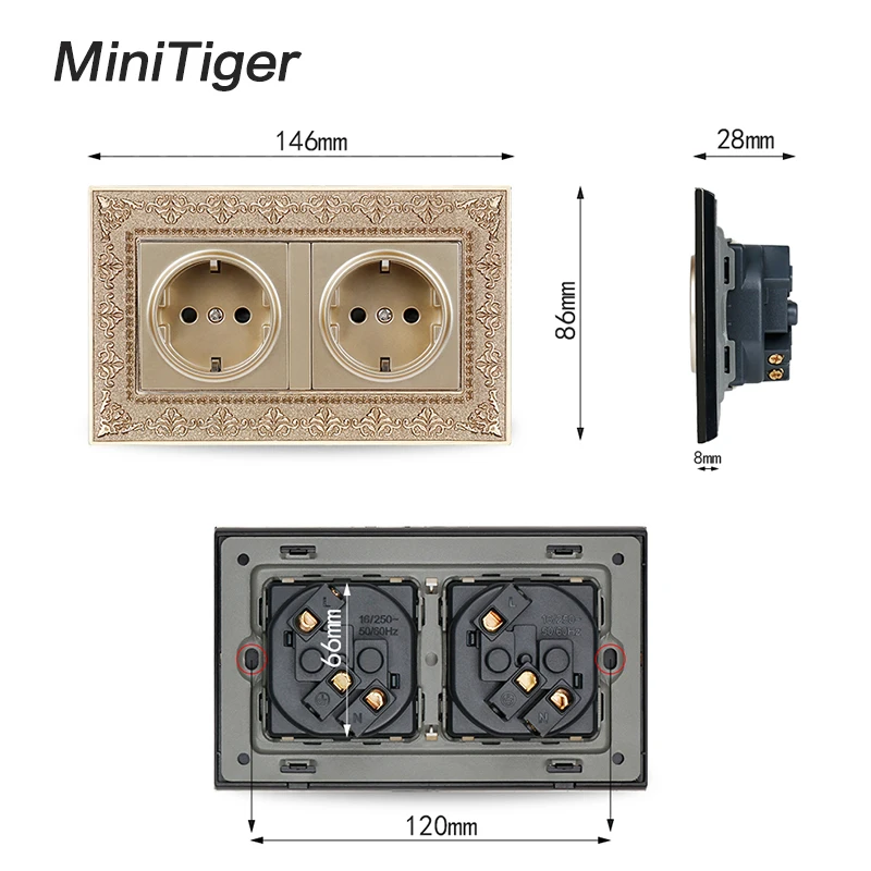 Minitiger 16A Россия Испания двойная фотография тиснение 4D ретро цинковый сплав