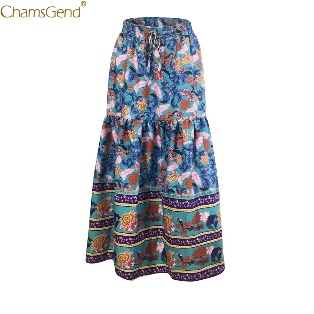 Женская плиссированная юбка с высокой талией богемная длинная для женщин