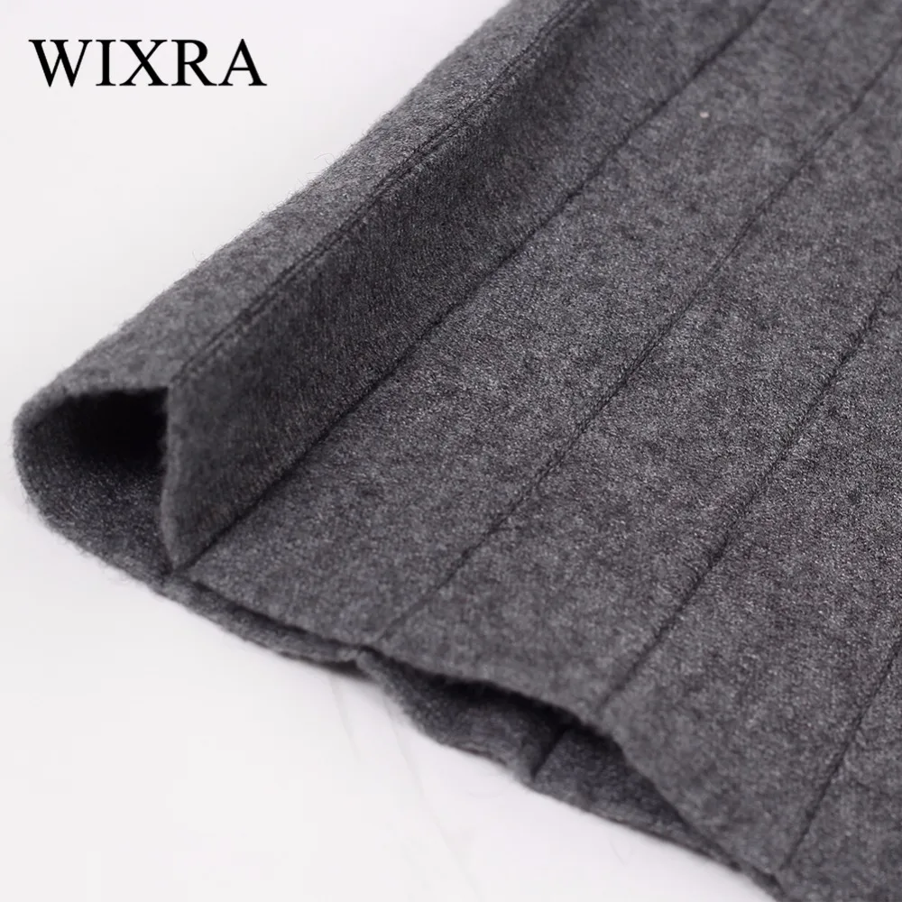 Wixra, базовые юбки, весна-осень, Новая модная женская плиссированная однотонная Повседневная Юбка До Колена с высокой талией для женщин