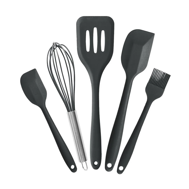 

5 Pcs Baking Cooking Tools Kitchen Utensil Set Silicone Cookware Gadgets Spatula Spoon Non-stick Dinnerware Accessories Supplies