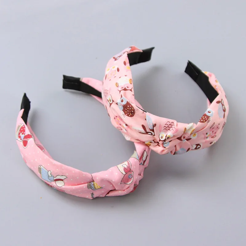 New Fashion Girls Cute Cartoon Dot Flower Smile Face Cloth Headband Kids Birthday Gifts Hairbands Hair Bands Hair Accessories