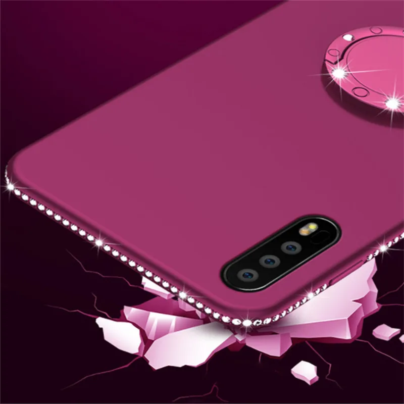 Чехол для iPhone X Xr XS Max блестящий чехол с бриллиантовым кольцом и подставкой мягкий