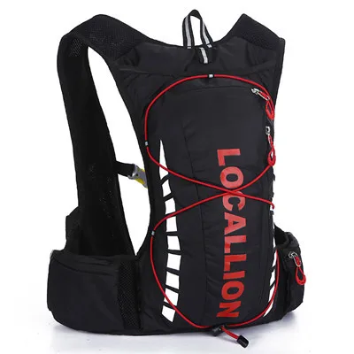 black with red 10л профессиональная гидратационная сумка, велосипедный рюкзак для мужчин, дорожный наплечный рюкзак, жилет, сумка, гидратационная сумка, женские сумки через плечо 508 - Цвет: black with red