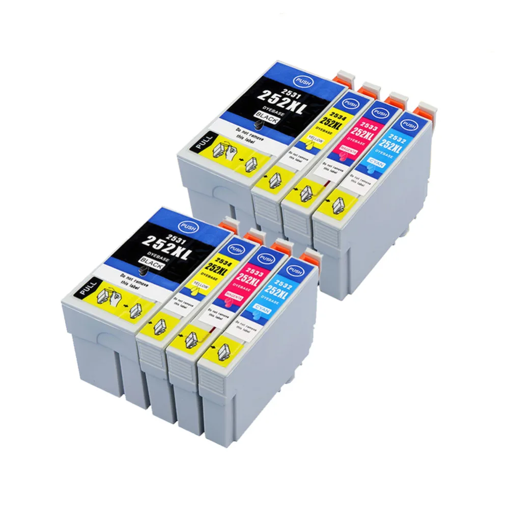 YLC 8PK 4 вида цветов 252XL 252 совместимый картридж с чернилами для Epson|ink cartridge|compatible ink