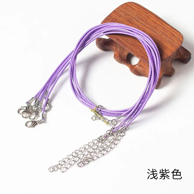 Light Purple 20 шт./партия 1,5 мм настоящая ручная работа кожаные регулируемые плетеные веревочные ожерелья и подвески Подвески фурнитура застежка-карабин шнур - Цвет: Light Purple