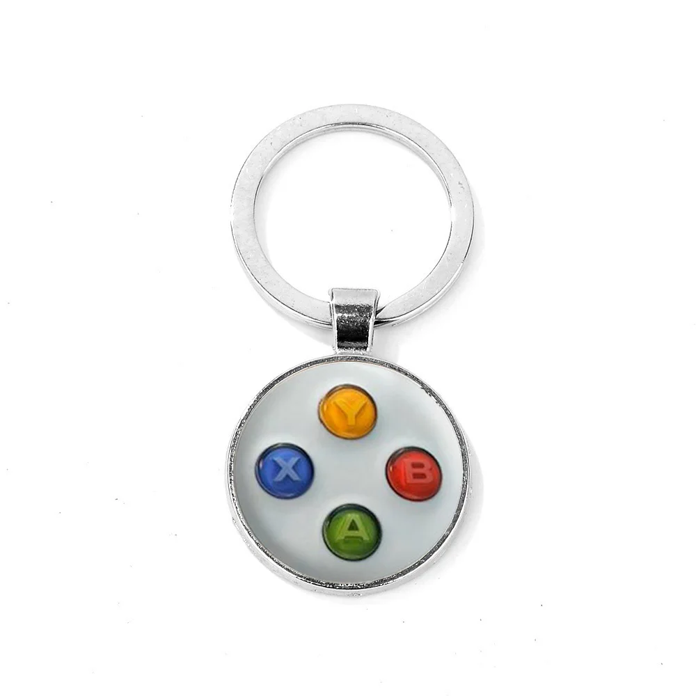 Азиатских креативное Видео игровой контроллер узор брелок ручной работы круглый