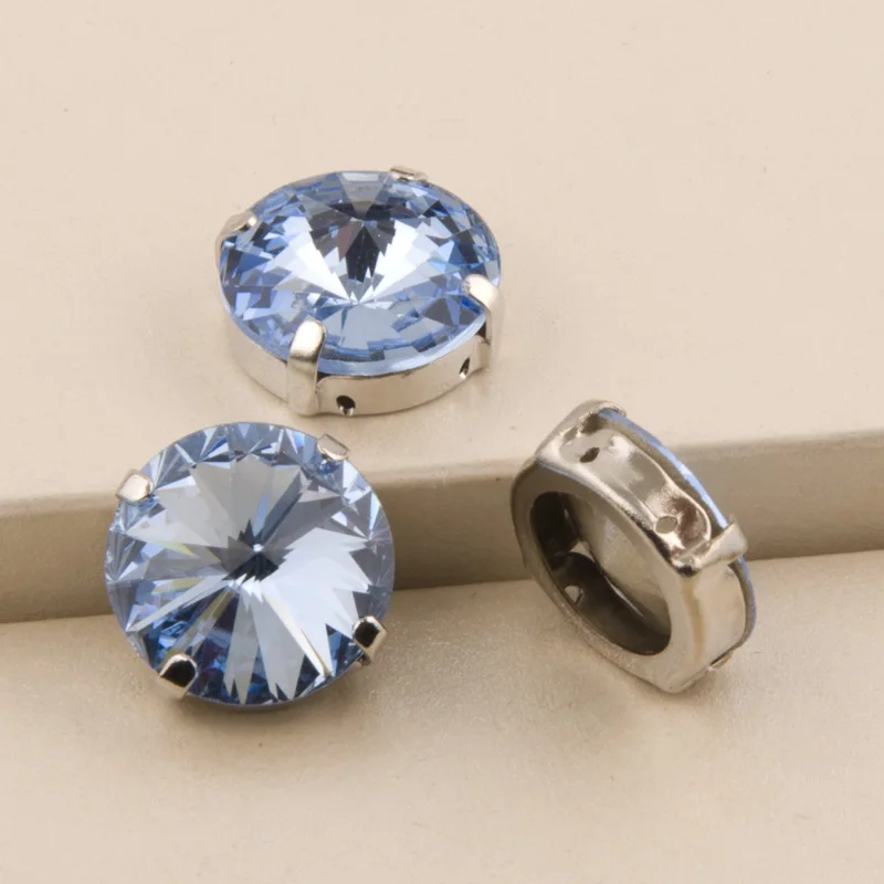 YANRUO #1122 все размеры Свет Сапфир Rivoli Strass Кристалл Швейные горный хрусталь точку