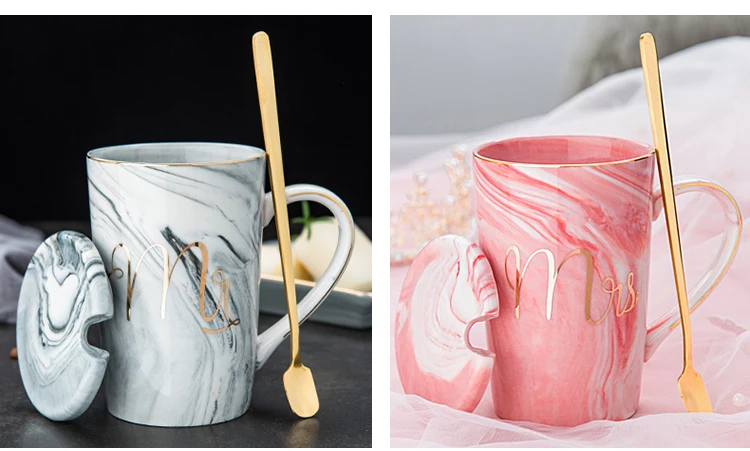 Marbling MRS дизайнерская кружка с настоящей золотой наклейкой и ободком одна крышка