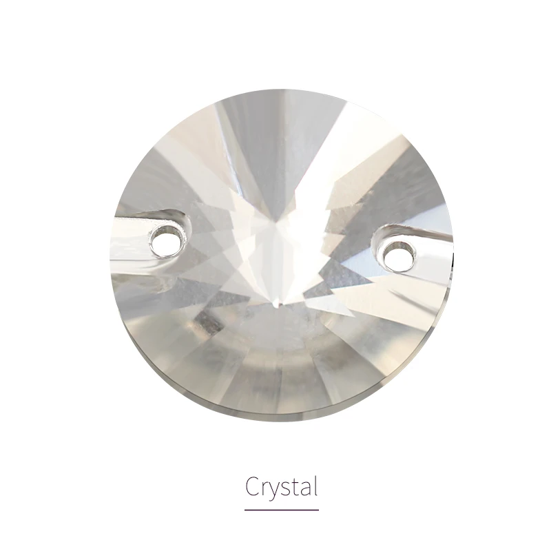 Crystal Стразы с кристаллами AB, пришитые с отверстиями, с плоской задней частью, с гладкими вырезами, милая одежда со стразами и маленькими пуговицами для украшения обуви - Цвет: Crystal