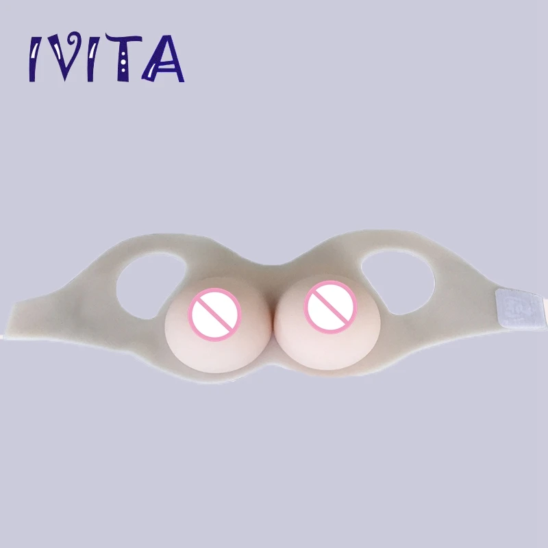 IVITA 4100g White Silicone Breast Forms Artifical False Fake Boobs For Crossdresser Transgender Drag-Queen Enhancer |