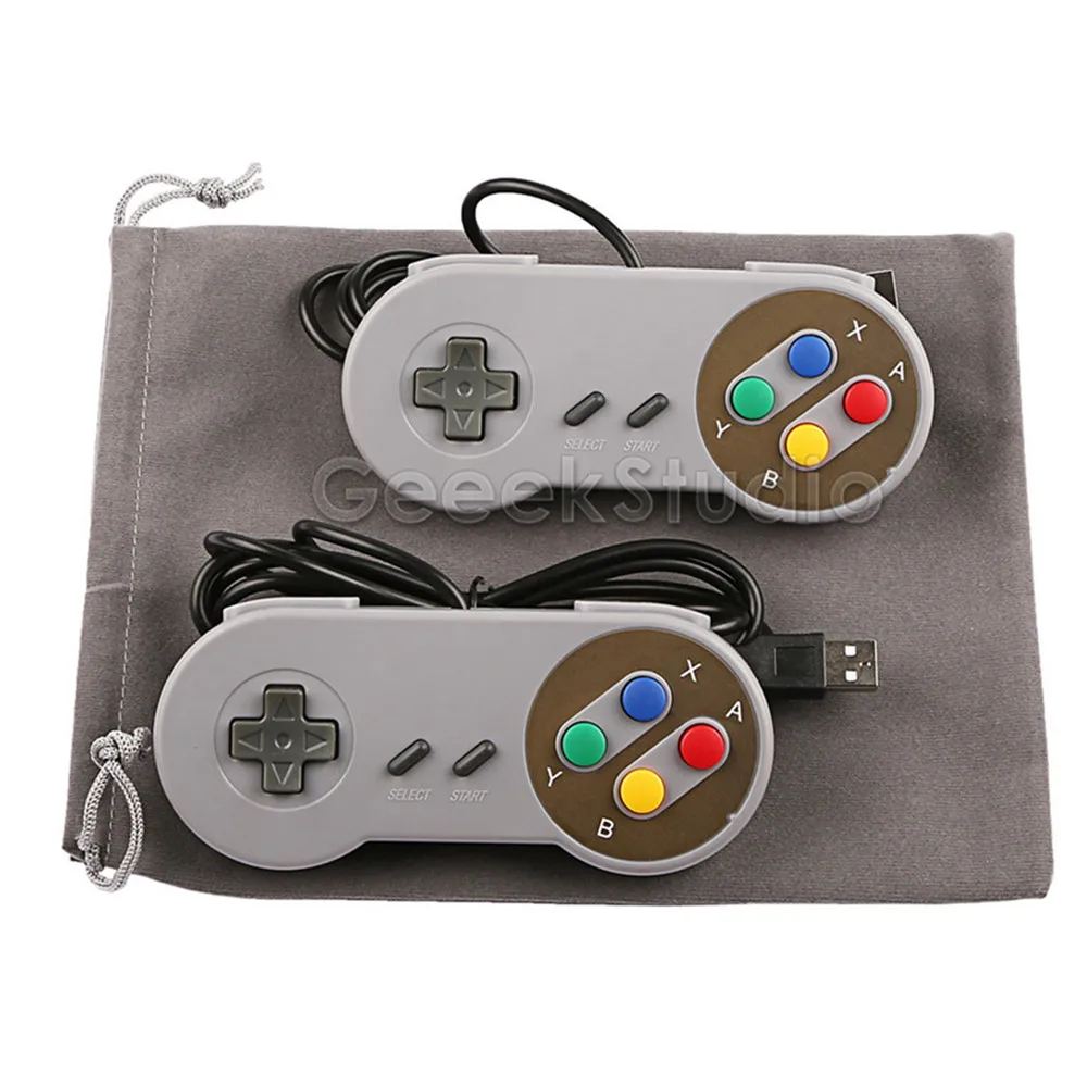 2 шт./лот! Игровой контроллер USB SNES джойстик с фланелевой сумкой для ПК Raspberry Pi 3 Model B