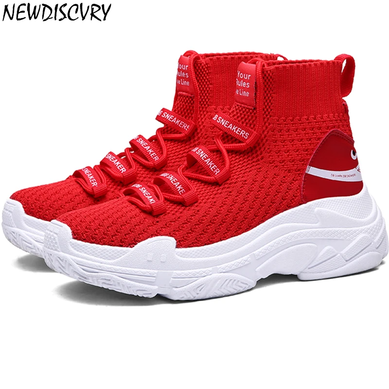 NEWDISCVRY Plus Size 47 Women's Shark Sneakers Mesh Breathable Women Platform Shoes Fashion Woman Chunky Trainers Lady Footwear |