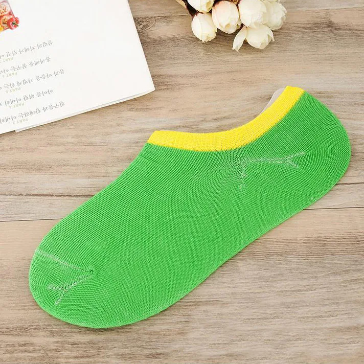 Модные носки лодочки весна лето черные синие конфетные цвета разные