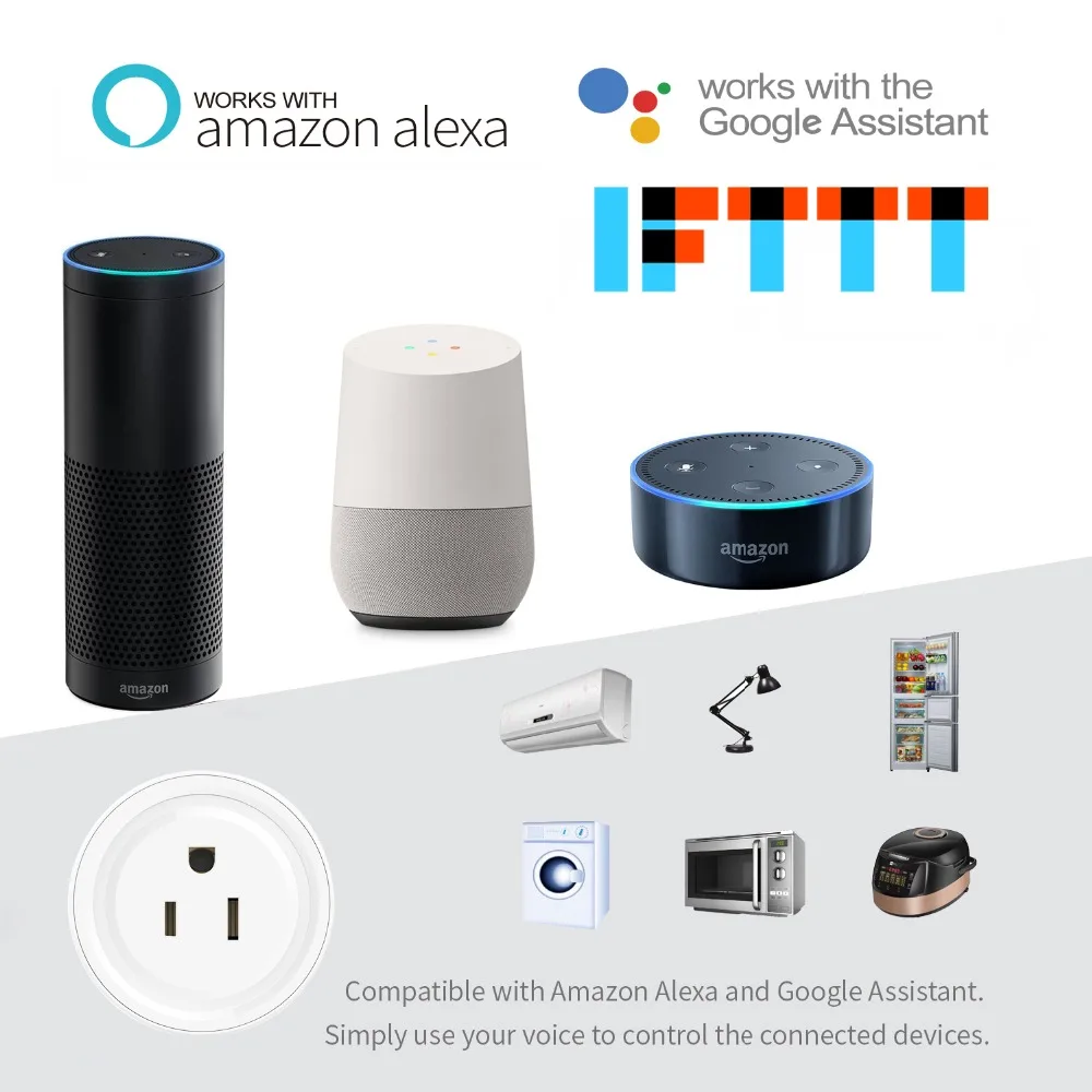 Умная мини розетка с Wi Fi американская вилка мобильное приложение дистанционное