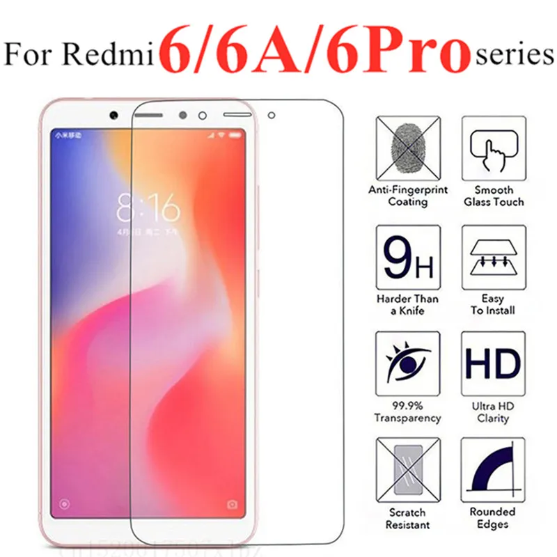 Защитное стекло для xiaomi redmi 6a glas ksiomi xiom xaomi red mi 6 pro redme a a6 6pro siaomi экранный протектор