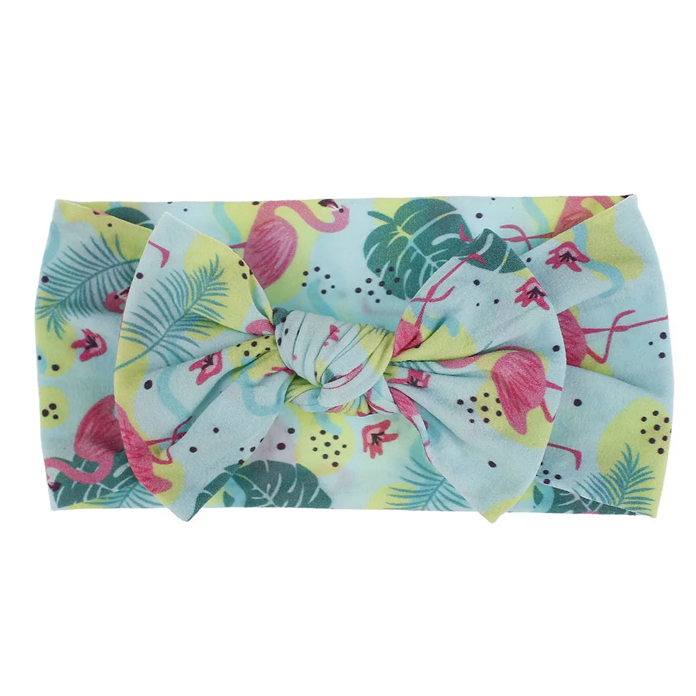 Floral 09 Цветочный принт нейлон; детская лента для волос; ободок для волос, и бантом для маленьких девочек нейлоновая головка для обертывания, широкие нейлоновые головная повязка в виде чалмы для волос, для маленькой девочки, аксессуары - Цвет: Floral 09