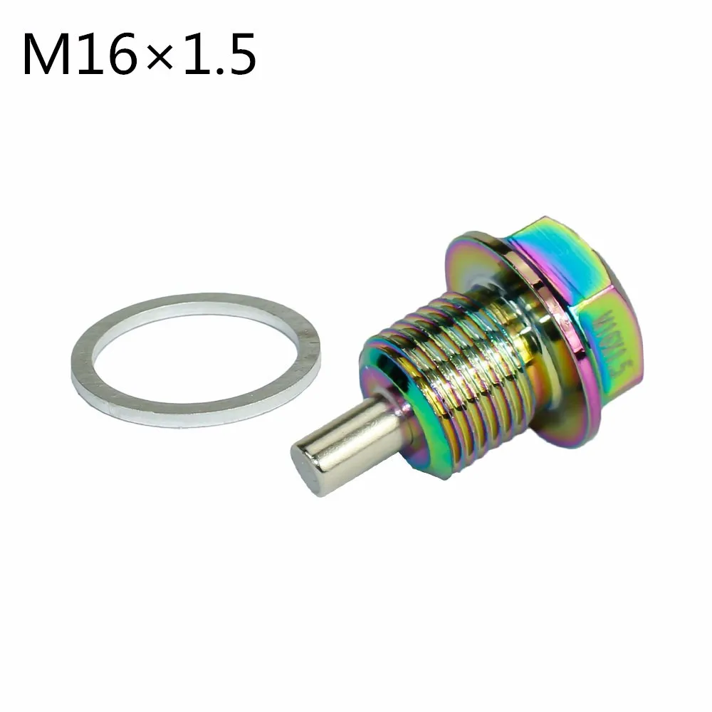 CNSPEED M12 M14 M16 M20* 1,5/1,25 Neo хром Алюминиевый магнитный масляный дренажный болт сливная пробка для масла гайка сливная пробка для масла Магнитная - Название цвета: M16  1 5