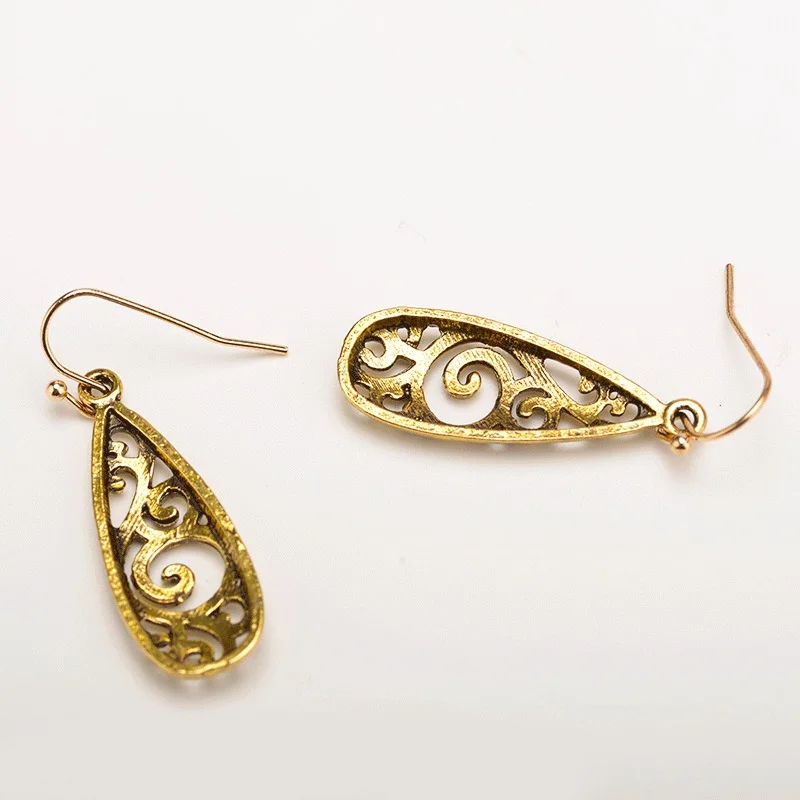 В этническом стиле с цветочным принтом висячие серьги рисунком для женщин и