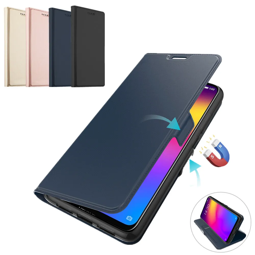 Чехол для Meizu Note 9 из искусственной кожи с откидной крышкой и подставкой чехол