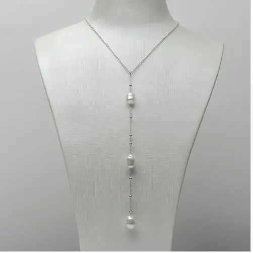 9-10mm White South Sea Pearl Long Necklace 925 Sterling Silver Adjustable | Украшения и аксессуары