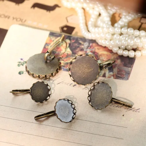 Круглый кабошон с медным покрытием и кружевной ободок 50 шт. 10/12/14/16/18/20 мм Набор для