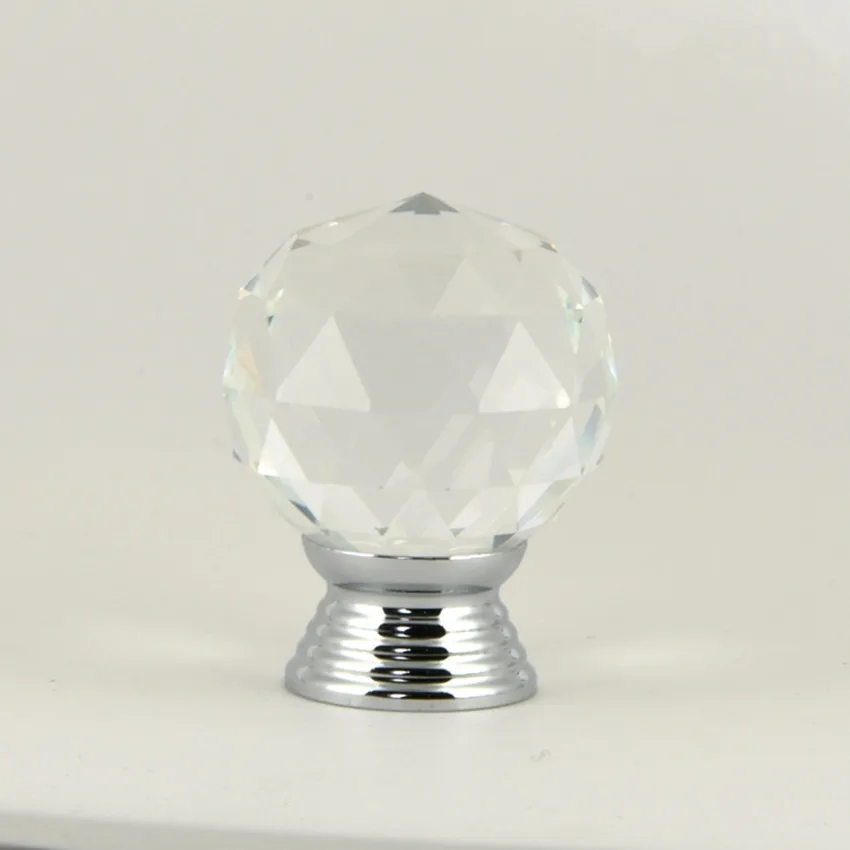 30 мм стеклянные Искусственные Алмазные ящики для ТВ шкафа ручки тянет прозрачное