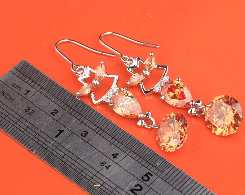 Красивые шампанское коричневый оранжевый Morganite multigems стерлингового серебра 925