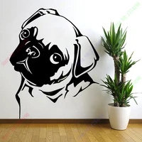 removable waterproof pet pug dog vinyl wall art sticker animal decal pet vinyl mural home decor wall sticker puppy 56x70cm