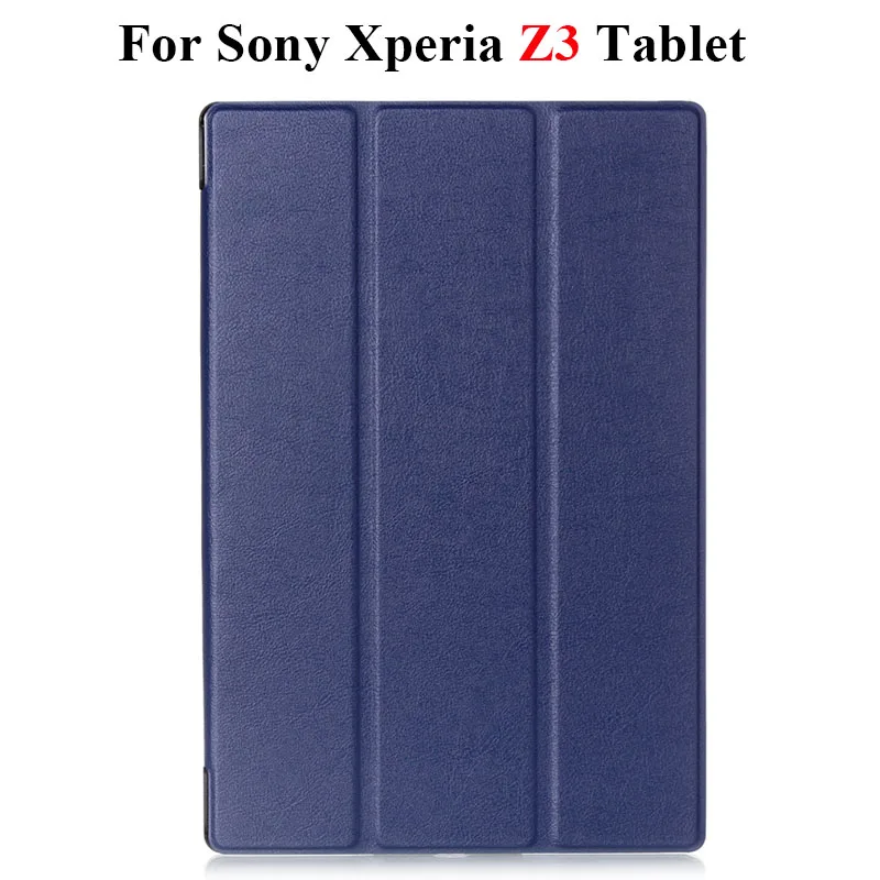 Dark Blue for Z3 Умный Магнитный откидной Чехол из искусственной кожи для sony Xperia Z2(10,"), Z3(8"), защитный чехол для планшета+ пленка+ ручка - Цвет: Dark Blue for Z3