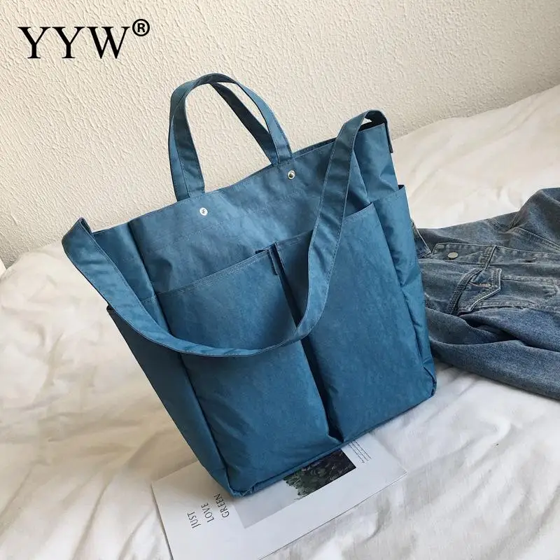 light blue Синие однотонные вельветовые сумки через плечо, Экологичная сумка для покупок, большая посылка, сумки через плечо, кошельки, повседневные сумки для женщин - Цвет: light blue