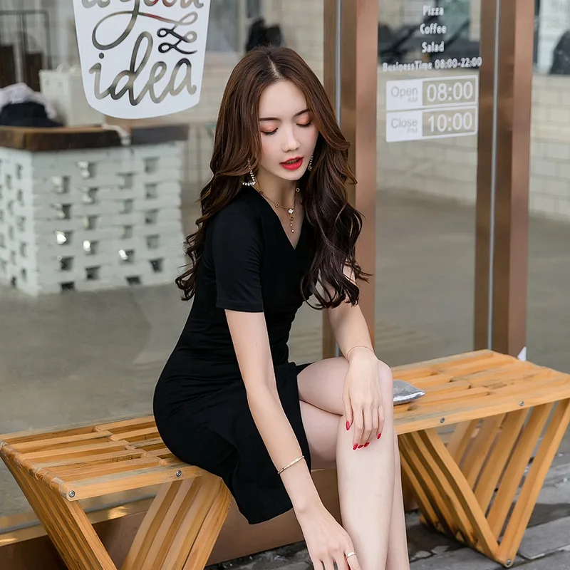 Женское платье с v-образным вырезом Элегантное Длинное облегающее для вечеринки