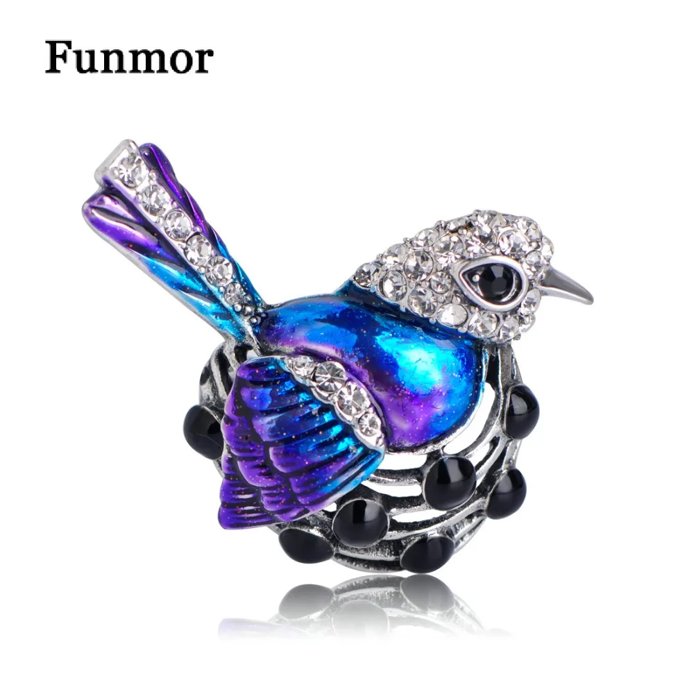 FUNMOR Kawaii полые Летящие блестящие искусственные Кристаллы Стразы животные брошь