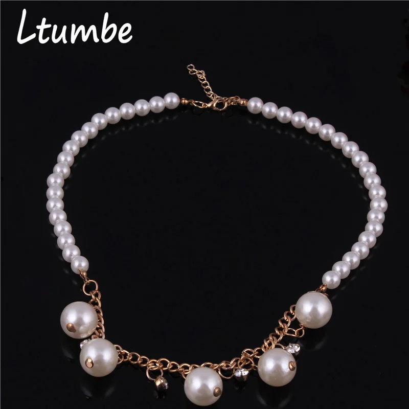 Ltumbe Boho кисточкой Имитация Ожерелья с жемчужинами Подвески Кристалл себе колье ожерелья для Для женщин