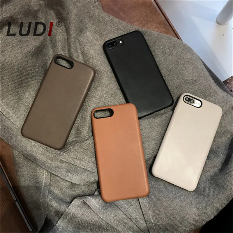 Чехол из высококачественной старинной официальной кожи LUDI, мягкий покрытие из искусственной кожи PU для iPhone 7 7 Plus, роскошный ретро-фундас 6 6s Plus.