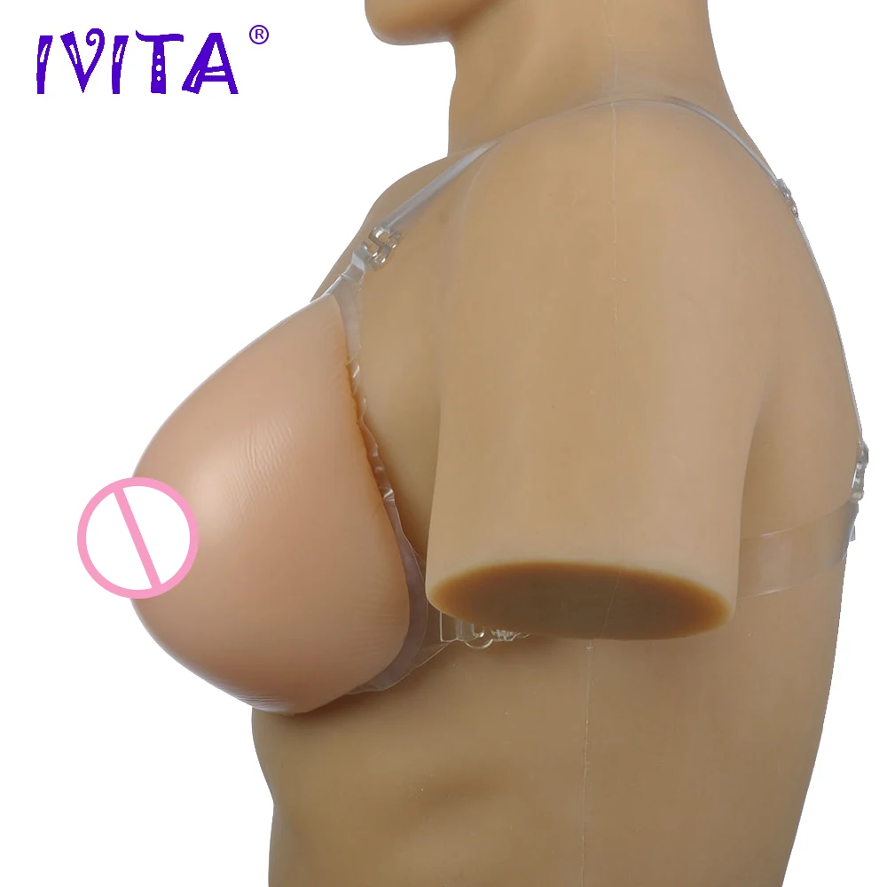 IVITA 800 г/пара бежевые реалистичные силиконовые формы груди поддельные грудь с
