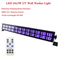 night light 24x3w led wall washer led uv dmx512 stage light bar black party dj disco light for christmas indoor stage lights