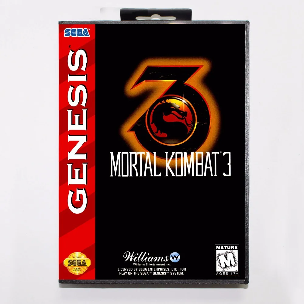 Mortal Kombat 3 16 бит MD карточная игра с коробку для Sega игры Mega Drive Genesis|16 bit|md gamemortal kombat |