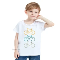 2020 summer girls boys short sleeve t shirt colorful bikes cute print t shirt baby kids funny casual clothinghkp5666