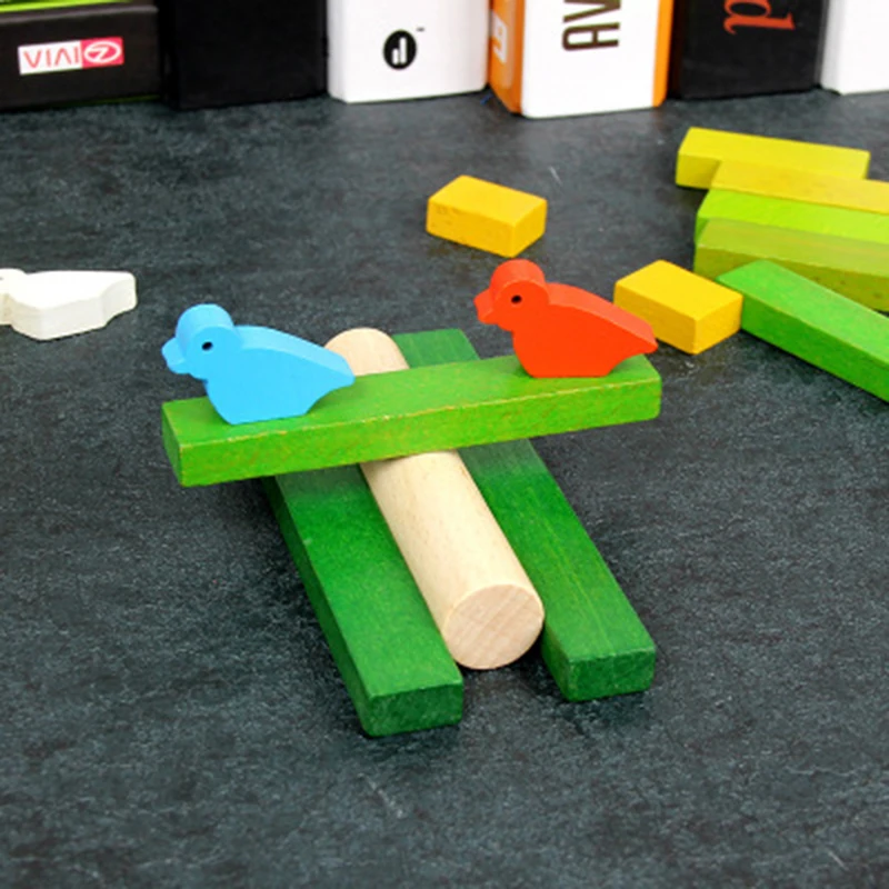 Деревянный игрушечные Кирпичи Птица бревне Jenga игрушки Логические блоки