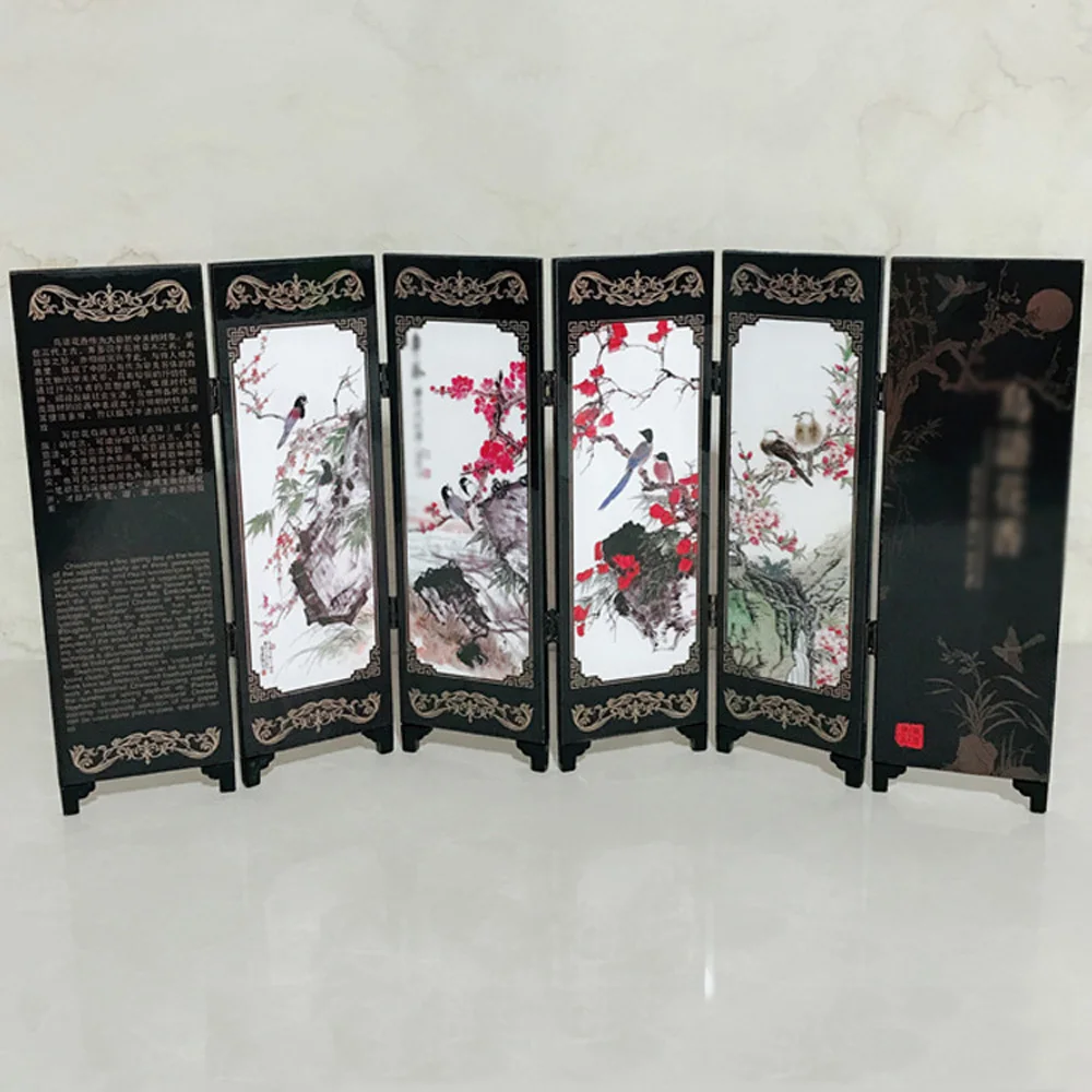 Мини экран складной китайский художественный s живопись комната Винтаж