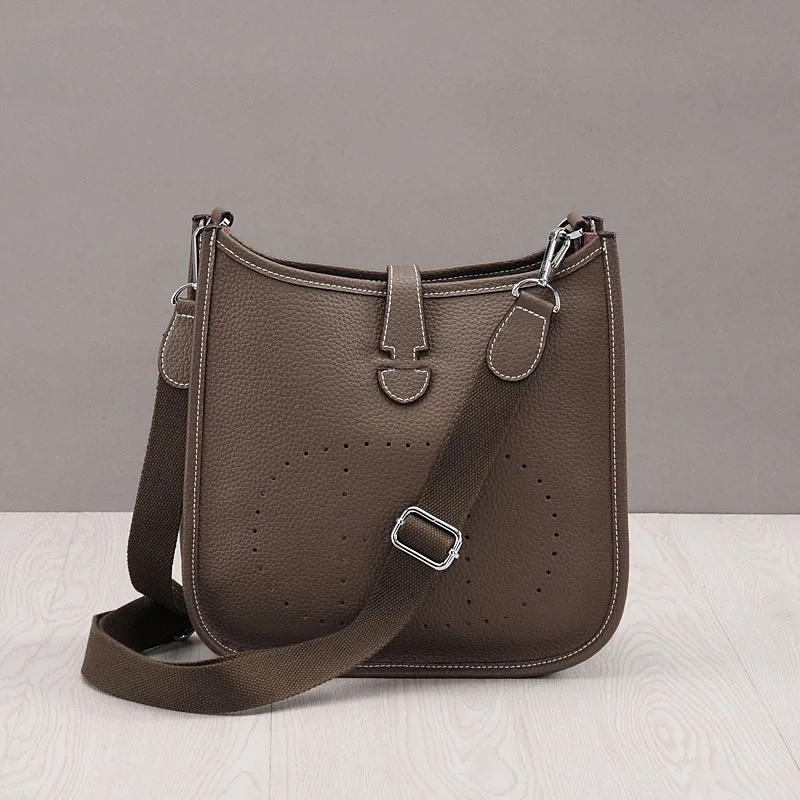 Elephant Gray17CM Новые сумки из натуральной кожи, женские сумки-мессенджеры, Дизайнерские повседневные женские сумки-тоут через плечо - Цвет: Elephant Gray17CM