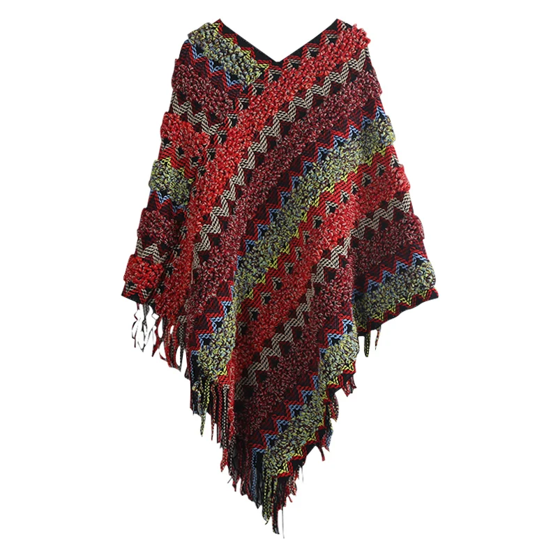 

2019new women national wind retro literary fan pullover sweater female autumn winter loose scarf lazy wind warm knitted shawlz10