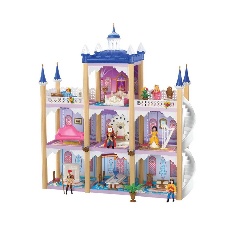 

Big Dollhouse Princess Castle with Doll Accessories DIY Casa De Bambole Luxury Villa Large Palace Christmas Toys Gifs for kids