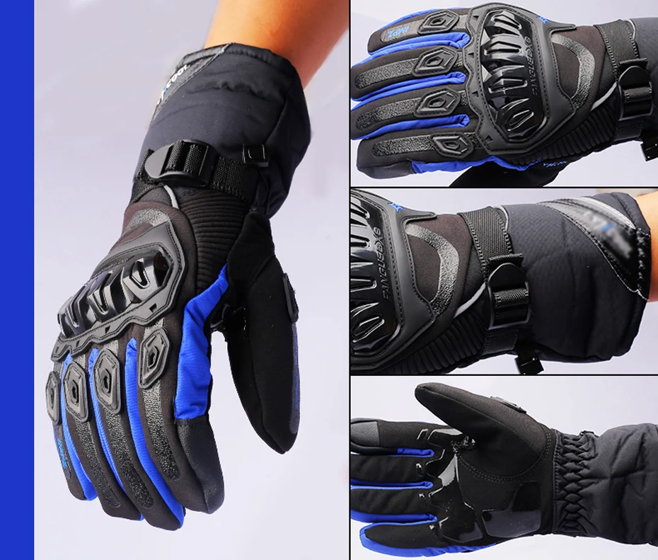 Зимние теплые мотоциклетные перчатки водонепроницаемый ветрозащитный Guantes Moto Racing Luvas сенсорный экран мотоциклетные защитные