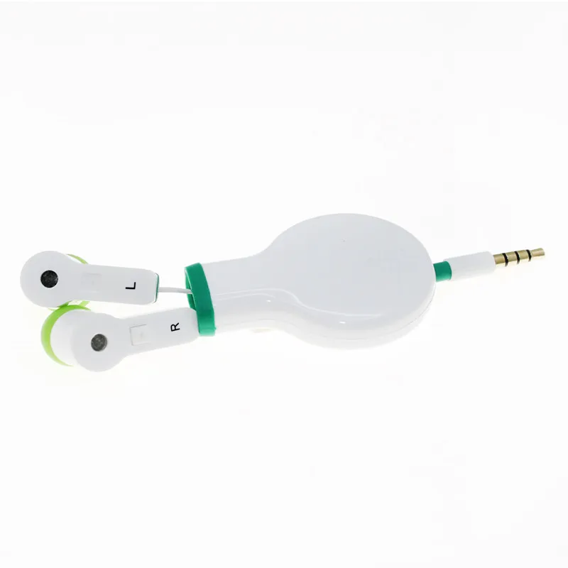 3.5mm Pendant Retractable Cable Earphone studio headphones with Clip for apple iphone earpods MP3 MP4 Player |