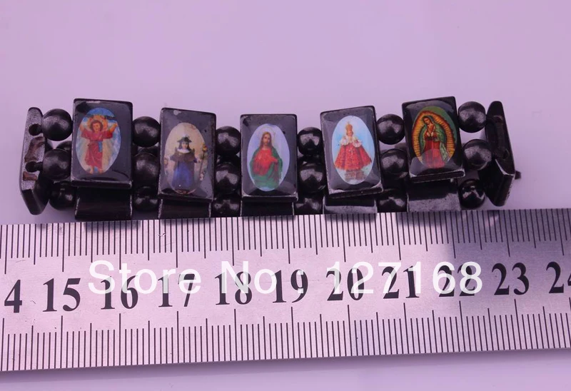 5 шт./лот четки икона иконы иисуса святых Магнитный гематит браслет бесплатная