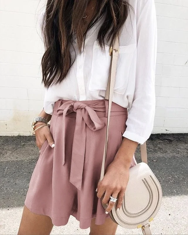 Женские летние модные повседневные свободные шорты с завышенной талией