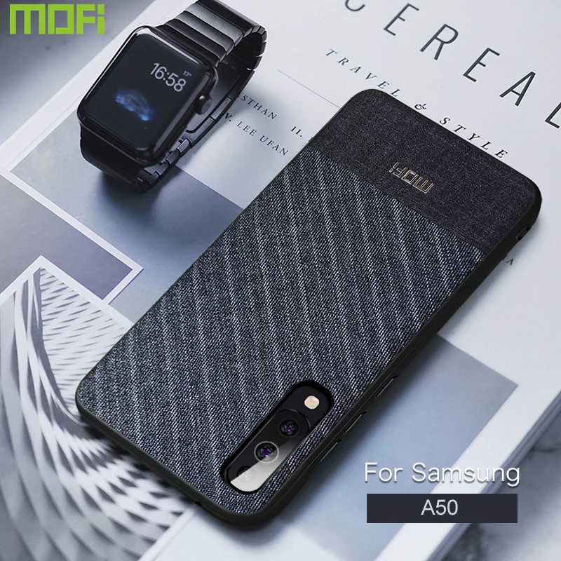 Для samsung Galaxy A50 чехол Mofi для samsung A50 чехол задняя крышка для samsung A 50 чехол темный человек мальчик хлопок ткань бизнес