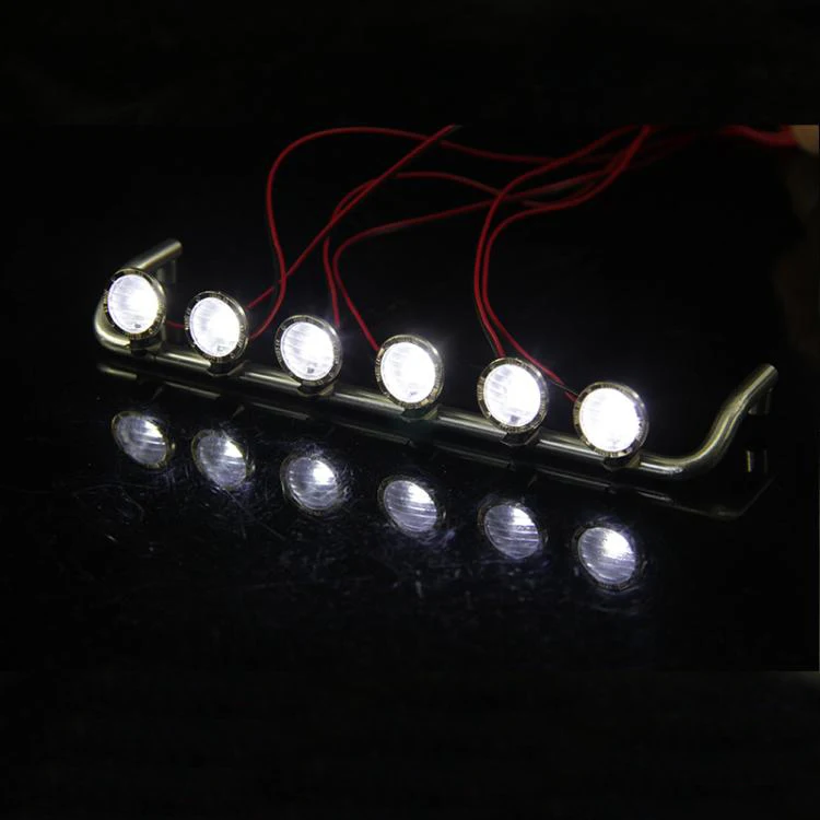 

1Set 1/14 TAMIYA Tractor Aluminum Roof Lamp 4/5/6 Round/Square LED Light Beads L146MM Light Bar for RC Trucks Spare Parts